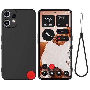 Nothing CMF Phone 2 Pro Nestemäinen silikonikotelo käsihihnalla - Musta