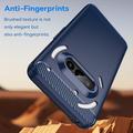 Nothing Phone (3a) Harjattu TPU Suojakuori - Hiilikuitu - Sininen