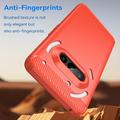 Nothing Phone (3a) Harjattu TPU Suojakuori - Hiilikuitu - Punainen
