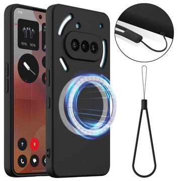 Nothing Phone (3a) Nestemäinen Silikoni Suojakuori - MagSafe-yhteensopiva - Musta