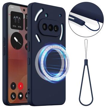 Nothing Phone (3a) Nestemäinen Silikoni Suojakuori - MagSafe-yhteensopiva - Tummansininen