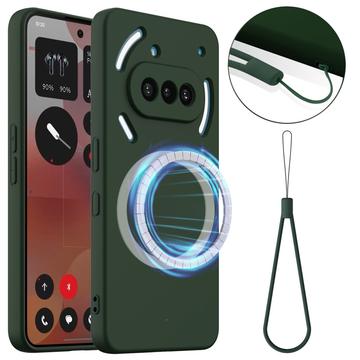 Nothing Phone (3a) Nestemäinen Silikoni Suojakuori - MagSafe-yhteensopiva - Tummanvihreä