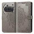 Nothing Phone (3a) Mandala Series Lompakkokotelo - Harmaa