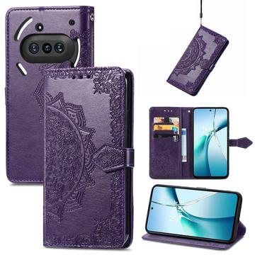 Nothing Phone (3a) Mandala Series Lompakkokotelo - Violetti