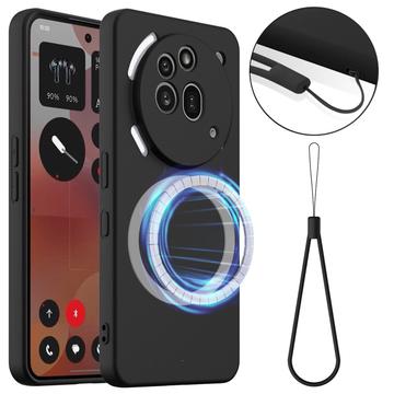 Nothing Phone (3a) Pro Nestemäinen Silikoni Suojakuori - MagSafe-yhteensopiva - Musta