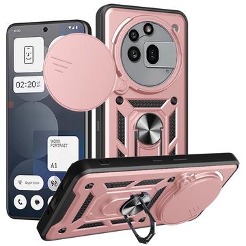 Nothing Phone (3a) Pro Pyörivä Rengashybridikotelo Kamerasuojalla - Ruusukulta