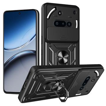 Nothing Phone (3a) Pyörivä Rengashybridikotelo Kamerasuojalla - Musta