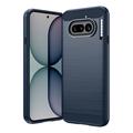 Nothing Phone (4a) Harjattu TPU Suojakuori - Hiilikuitu - sininen