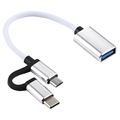 Goobay USB 3.0 - MicroUSB ja USB-C T-sovitin - Valkoinen