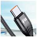 Nylon Punottu Yleiskäyttöinen 4-in-1 USB-kaapeli - 66W, 2m - Musta