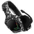 ONIKUMA K20 Camouflage-pelikuulokkeet PS4-kuulokkeet mikrofonilla/led-valolla - tummanharmaa