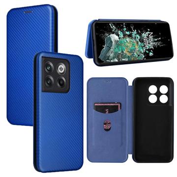 OnePlus 10T/Ace Pro Lompakkokotelo - Hiilikuitu - Sininen