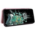 OnePlus 10T/Ace Pro Lompakkokotelo - Hiilikuitu - Ruusukulta