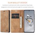 OnePlus 12 Caseme 013 Sarja Lompakkokotelo - Ruskea