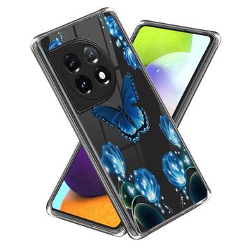 OnePlus 12R/Ace 3 Tyylikäs Sarjan Erittäin Ohut TPU-kotelo - Perhonen ja Kukat