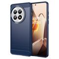 OnePlus 13 Harjattu TPU Suojakuori - Hiilikuitu - Sininen