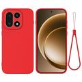 OnePlus 15 Nestemäinen silikonikotelo käsihihnalla - punainen