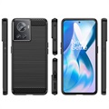 OnePlus Ace/10R Harjattu TPU Suojakuori - Hiilikuitu - Musta