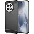 OnePlus Ace 5/5 Pro/13R Harjattu TPU Suojakuori - Hiilikuitu - Musta