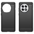 OnePlus Ace 5/5 Pro/13R Harjattu TPU Suojakuori - Hiilikuitu - Musta
