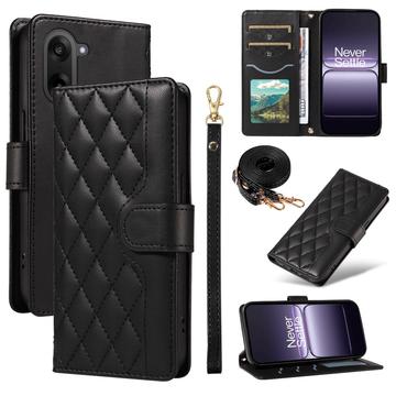 OnePlus Ace 5 Racing/Nord CE5 Luxury tikattu lompakkokotelo - musta