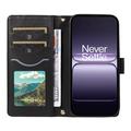 OnePlus Ace 5 Racing/Nord CE5 Luxury tikattu lompakkokotelo - musta