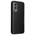 OnePlus Nord 2 5G Lompakkokotelo - Hiilikuitu - Musta