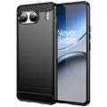 OnePlus Nord 4 Harjattu TPU Suojakuori - Hiilikuitu - Musta
