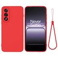 OnePlus Nord 5 Nestemäinen silikonikotelo käsihihnalla - punainen
