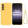 OnePlus Nord 5 Nestemäinen silikonikotelo käsihihnalla - keltainen