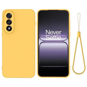 OnePlus Nord 5 Nestemäinen silikonikotelo käsihihnalla - keltainen