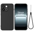 OnePlus Nord 6/Turbo 6 Nestemäinen silikonikotelo käsihihnalla - Musta
