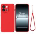 OnePlus Nord 6/Turbo 6 Nestemäinen silikonikotelo käsihihnalla - Punainen