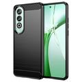 OnePlus Nord CE4 Harjattu TPU Suojakuori - Hiilikuitu - Musta