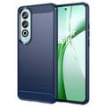 OnePlus Nord CE4 Harjattu TPU Suojakuori - Hiilikuitu - Sininen
