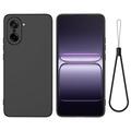 OnePlus Nord CE5 Nestemäinen silikonikotelo käsihihnalla - Musta