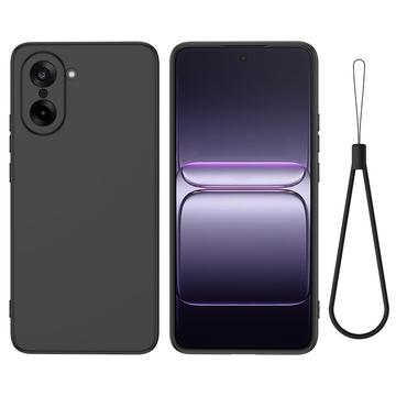 OnePlus Nord CE5 Nestemäinen silikonikotelo käsihihnalla - Musta
