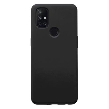 OnePlus Nord N10 5G Kumipäällysteinen Muovikuori - Musta