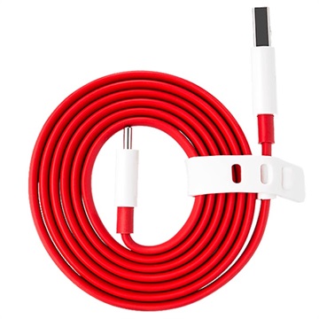 OnePlus Warp Charge Type-C Johto 5461100011 - 1m - Punainen / Valkoinen