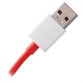 OnePlus USB C-Tyypin Kaapeli - Punainen / Valkoinen