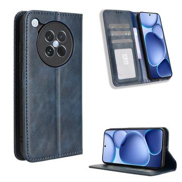 Oppo Find X8s Retro Lompakkokotelo Magneettisella Sulkijalla - Sininen