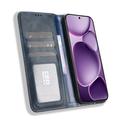Oppo Find X8s+ Retro Lompakkokotelo Magneettisella Sulkijalla - Sininen