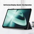 OnePlus Pad/Oppo Pad 2 Tri-Fold Sarjan Smart Lompakkokotelo - Musta