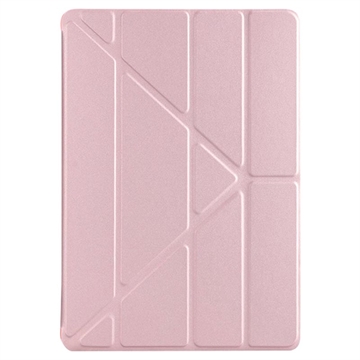 iPad 10.2 2019/2020/2021 Origami Stand Suojakotelo - Ruusukulta
