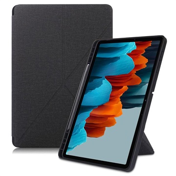 Origami Stand Samsung Galaxy Tab S7+/S8+ Suojakotelo - Musta