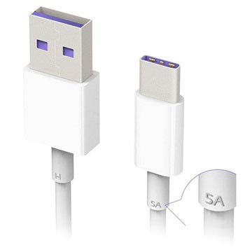 Huawei HL1289 SuperCharge USB C-Tyyppi Kaapeli - 1m - Valkoinen