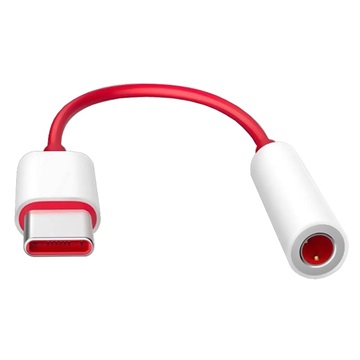 OnePlus USB-C / 3.5mm Kaapeliadapteri - Bulkki - Punainen / Valkoinen