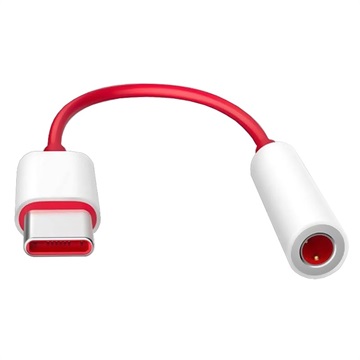 OnePlus USB-C / 3.5mm Kaapeliadapteri - Punainen / Valkoinen