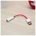 OnePlus USB-C / 3.5mm Kaapeliadapteri - Punainen / Valkoinen