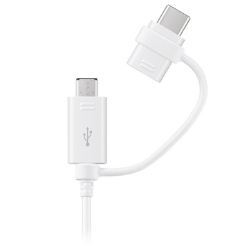 Samsungin yhdistelmäkaapeli EP-DG930DWEGWW - USB-C & MicroUSB - 1,5m - Valkoinen